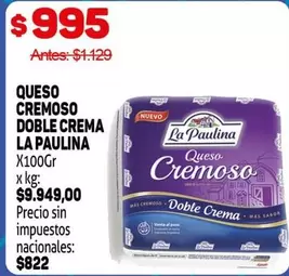La paulina - QUESO CREMOSO DOBLE CREMA