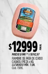 Cagnoli - FIAMBRE DE PATA DE CERDO