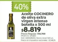 Cocinero - Aceite de oliva extra virgen intenso botella x 500 ml