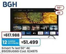 BGH - Smart Tv led 50" 4K B5026UG6G