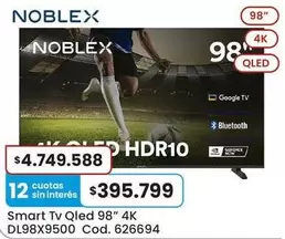 Noblex - Smart Tv Qled 98" 4K DL98X9500
