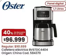 Oster - Cafetera eléctrica BVSTDC4404
