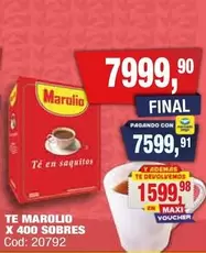 Marolio - TE MAROLIO X 400 SOBRES Cod: 20792