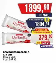 X$ - BOMBONES RAFAELLO X 3 UNI