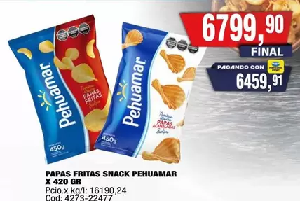 Pehuamar - PAPAS FRITAS SNACK X 420 GR