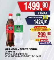Coca cola - GAS. COCA / SPRITE / FANTA