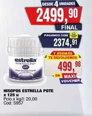 Estrella - HISOPOS ESTRELLA POTE x 125 u