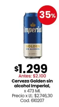 Imperial - Cerveza Golden sin alcohol