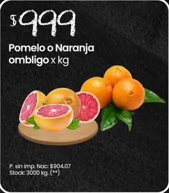 X$ - Pomelo o Naranja ombligo