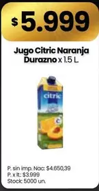 Citric - Jugo Naranja Durazno
