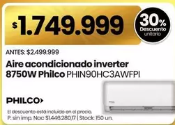Philco - Aire acondicionado inverter 8750W