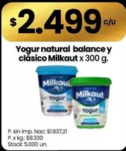 Milkaut - Yogur natural balance y clásico