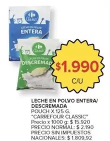 Carrefour - Leche en Polvo Entera/Descremada