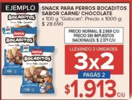 X$ - SNACK PARA PERROS BOCADITOS SABOR CARNE/ CHOCOLATE