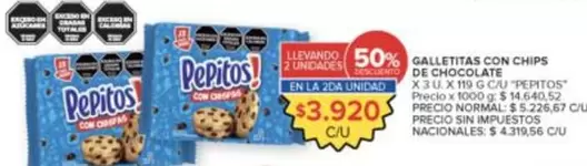 Pepitos - GALLETITAS CON CHIPS DE CHOCOLATE