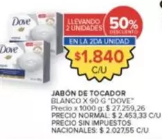Dove - JABÓN DE TOCADOR BLANCO