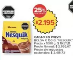 Nesquik - CACAO EN POLVO