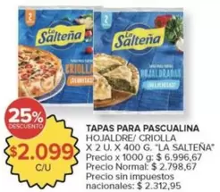 La Salteña - TAPAS PARA PASCUALINA HOJALDRE/ CRIOLLA