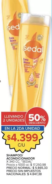 Sedal - Shampoo/Acondicionador X 340 CC