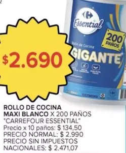 Gigante - ROLLO DE COCINA MAXI BLANCO