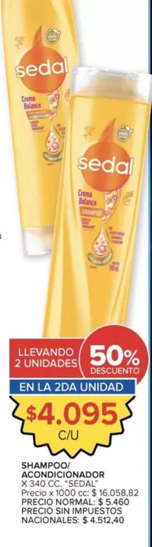 Sedal - SHAMPOO/ ACONDICIONADOR X 340 CC