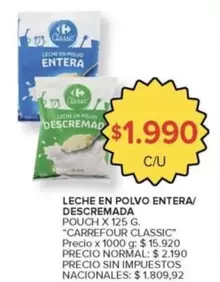Carrefour - Leche en Polvo Entera/Descremada