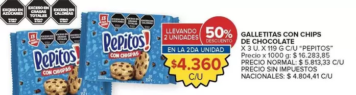 Pepitos - GALLETITAS CON CHIPS DE CHOCOLATE