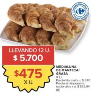 Carrefour - MEDIALUNA DE MANTECA/ GRASA