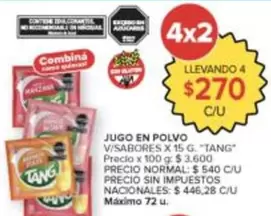 Tang - JUGO EN POLVO V/SABORES