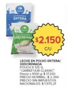 Carrefour - Leche en Polvo Entera/Descremada