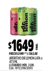 Dr. Lemon - APERITIVO DR.LEMON LATA x 473 ML Cód. 87270/2600