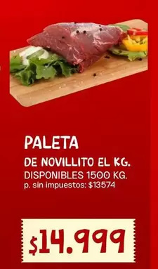 PALETA DE NOVILLITO EL KG.