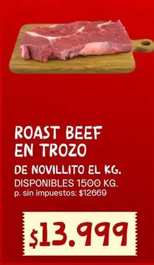 ROAST BEEF EN TROZO DE NOVILLITO