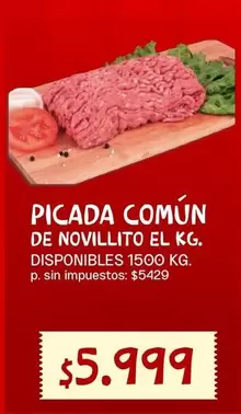 PICADA COMÚN DE NOVILLITO EL KG.