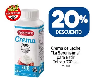 La Serenísima - Crema de Leche para Batir Tetra