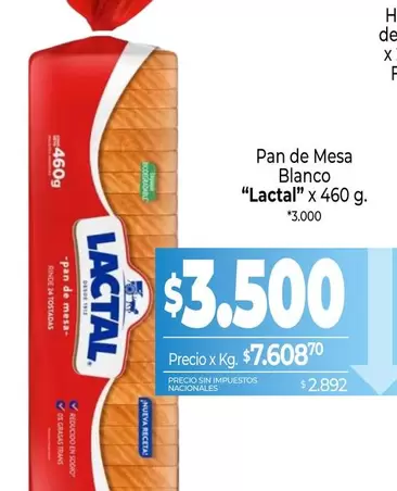 Lactal - Pan de Mesa Blanco