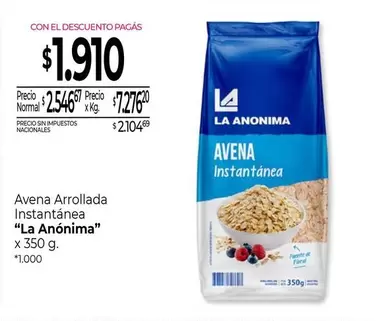 La Anónima - Avena Arrollada Instantánea