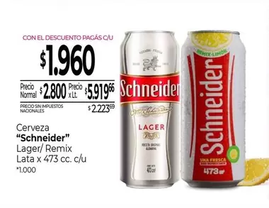 Schneider - Cerveza Lager/Remix Lata