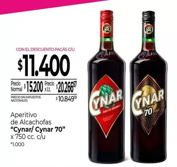 Cynar - Aperitivo de Alcachofas "/ 70"
