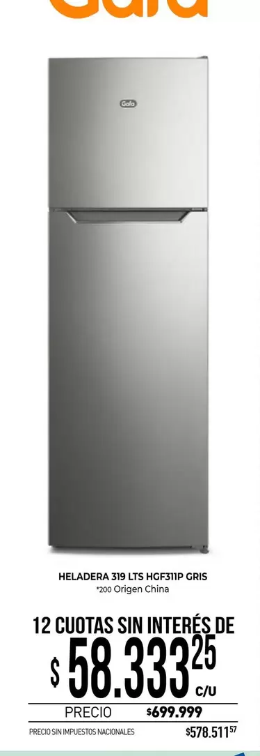 Gafa - HELADERA 319 LTS HGF351P GRIS