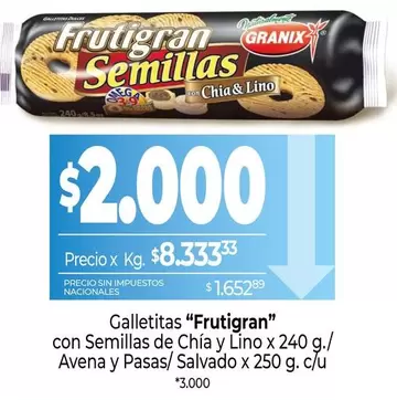 Frutigran - Galletitas Semillas