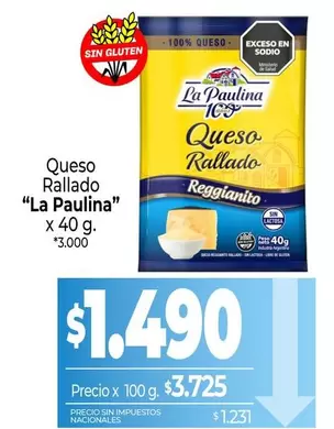 La paulina - Queso Rallado Reggianito