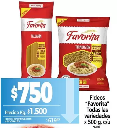 Favorita - Fideos Tirabuzon