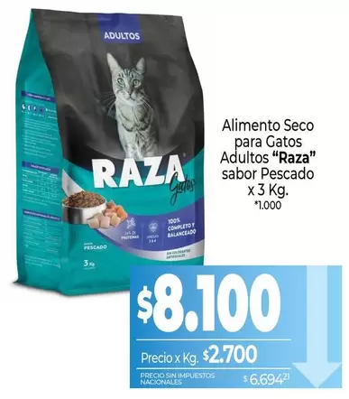 Raza - Alimento Seco para Gatos Adultos "" sabor Pescado