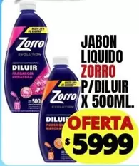 Zorro - JABON LIQUIDO P/DILUIR X 500ML