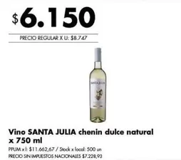 Santa Julia - Chenin Dulce Natural