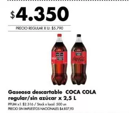 Coca cola - Gaseosa descartable