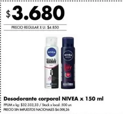 Nivea - Desodorante corporal