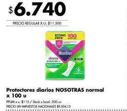 Nosotras - Protectores diarios normal