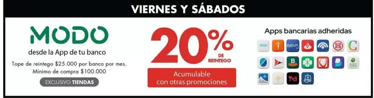 20% de reintegro